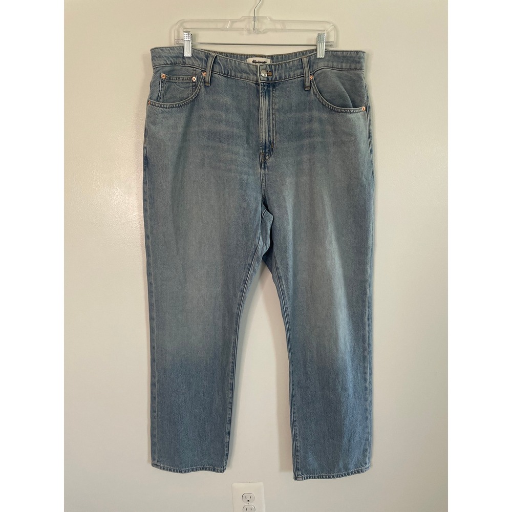 Madewell Curvy Dean Easy Straight Jeans Women 32 Blue Denim Faded Horizon NZ115 - Picture 4 of 12